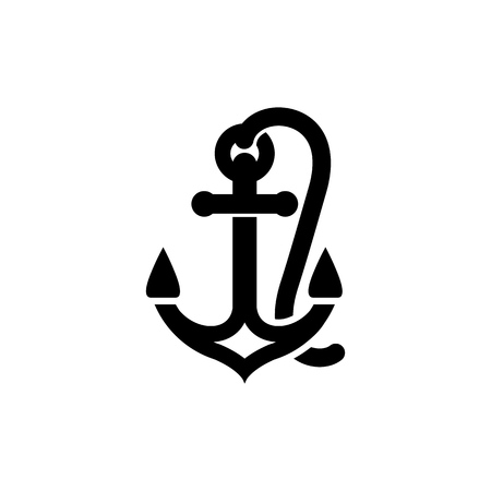 Anchor icon simple flat style illustration signのイラスト素材