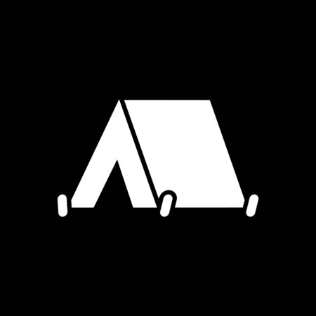 Tent camping booth icon simple flat illustrationのイラスト素材