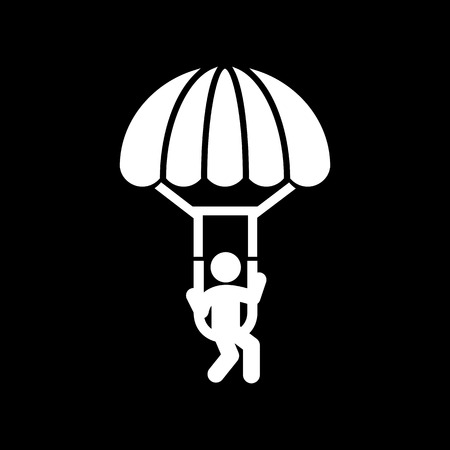 Paraglider parachute jump icon simple flat illustrationのイラスト素材