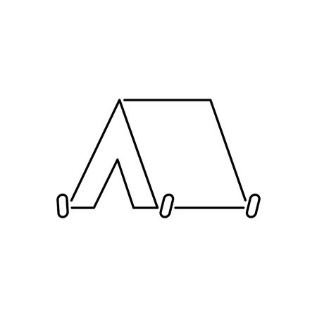 Tent camping booth icon simple flat illustrationのイラスト素材