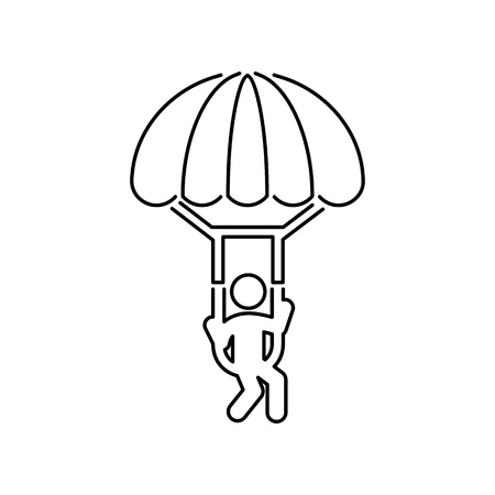 Paraglider parachute jump icon simple flat illustrationのイラスト素材