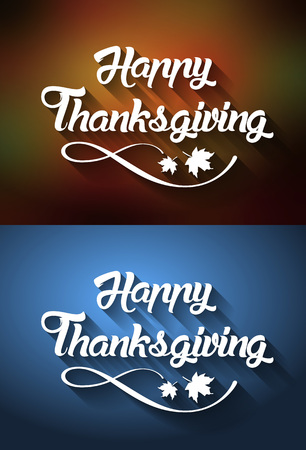 Thanksgiving greeting card with Happy Thanksgiving lettering text vector illustration.のイラスト素材