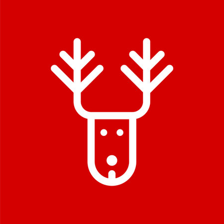 Christmas deer simple flat icon vector illustration.のイラスト素材