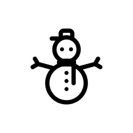 Snowman bell simple style flat icon vector illustration.のイラスト素材