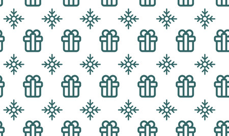 Christmas symbols seamless pattern for gift packaging