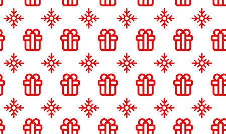 Christmas symbols seamless pattern for gift packaging simple vector illustration.のイラスト素材