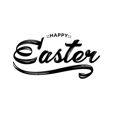 Happy Easter lettering greeting text vector illustration. Happy easter image.のイラスト素材