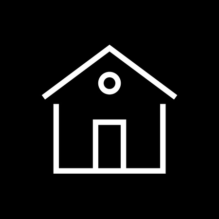 Building icon lined simple flat style illustration.のイラスト素材
