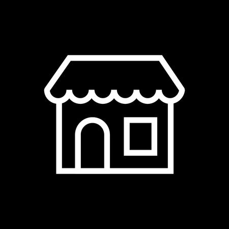 Building icon lined simple flat style illustration.のイラスト素材