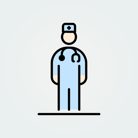 Medicine doctor icon avatar simple flat style illustration.のイラスト素材