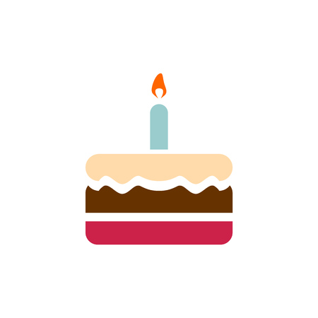 Birthday cake icon simple flat style illustration image.