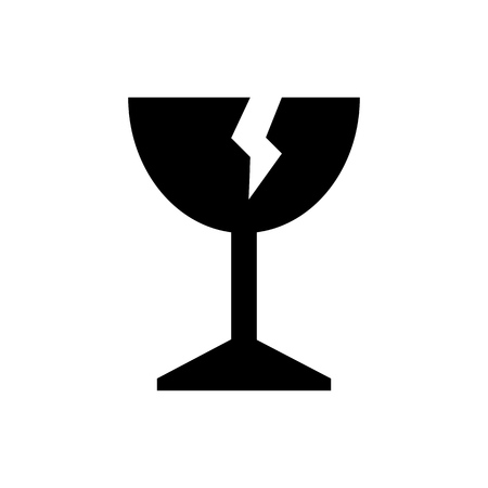 Fragile packaging symbol simple flat style icon isolated.のイラスト素材