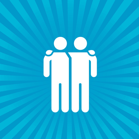 Friends icon vector illustration isolated on sunburst background. Friendship sign. Best friend symbol .のイラスト素材