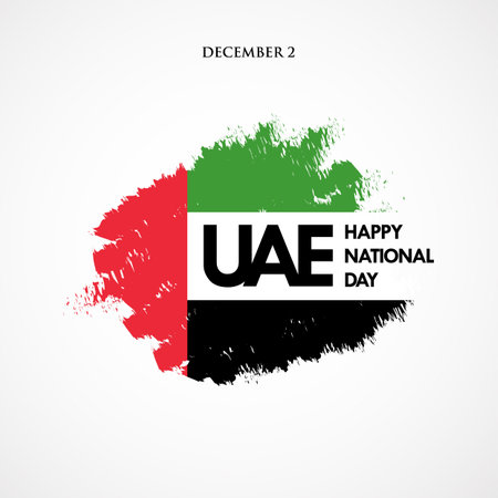 Happy National Day UAE. United Arab Emirates national day greeting card designのイラスト素材
