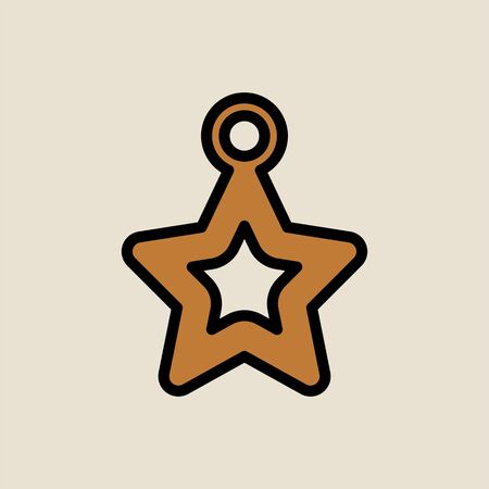 Star Christmas tree toy icon simple flat style Christmas symbol.のイラスト素材