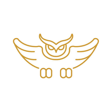 Owl icon outline logo flat simple illustration.のイラスト素材