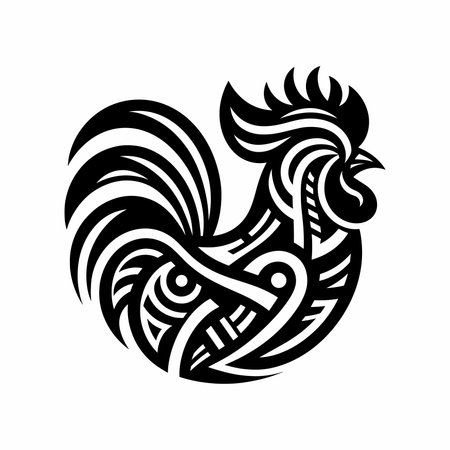Rooster, symbol of 2017 on the Chinese calendar. Vector illustrationのイラスト素材