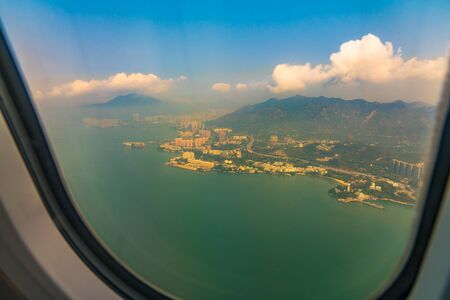 View from window airplaneの写真素材