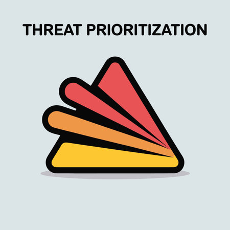 An abstract graphic depicting threat prioritization. The image features a triangle composed of...