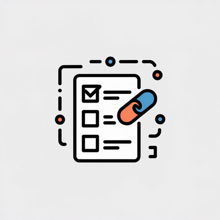 A minimalist vector illustration shows a white checklist document with three checkboxes one checked...