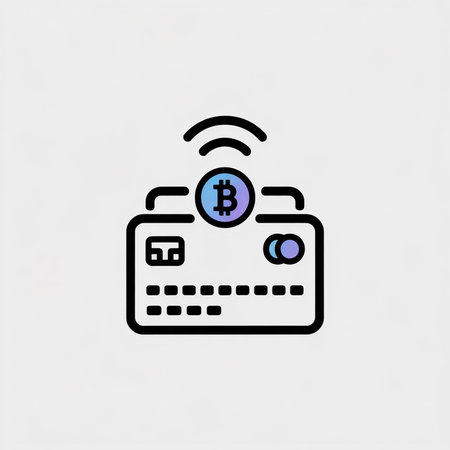 Credit card with bitcoin icon, vector illustration, eps 10.のイラスト素材