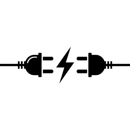 Electric plug icon on white background. Vector illustration. Eps 10.のイラスト素材