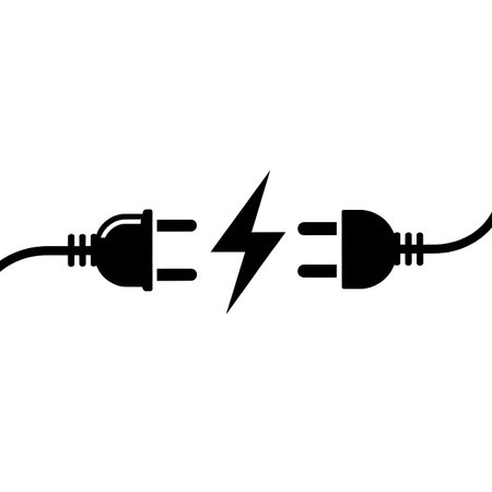 Electric plug icon. Power energy symbol. Vector illustration isolated on white backgroundのイラスト素材