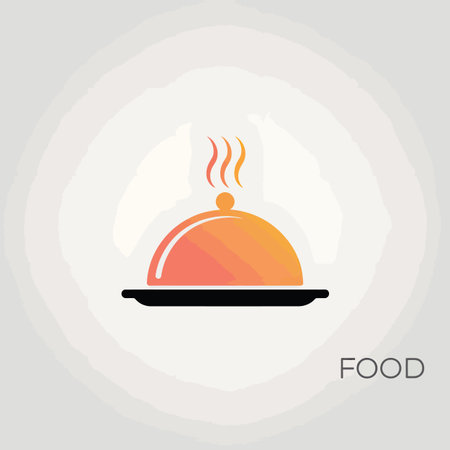 Orange and pink covered dish with steam on a watercolor background. Scalable vector format suitab...のイラスト素材