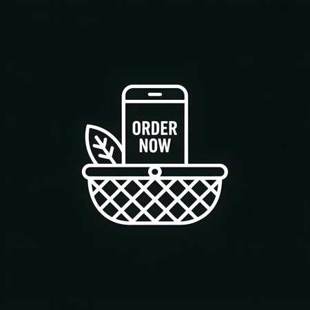 Mobile phone and wicker basket. Vector illustration on a black background.のイラスト素材