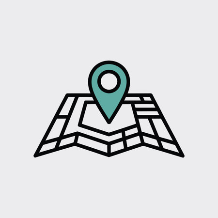 Location icon. Map and gps mark. Vector illustration in outline styleのイラスト素材