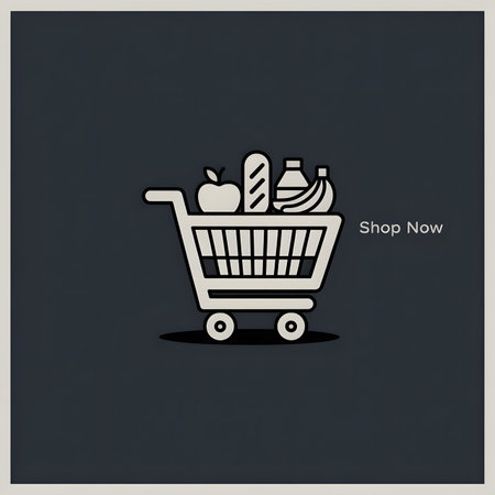 Shopping cart with food icon. Vector illustration. Eps 10.のイラスト素材