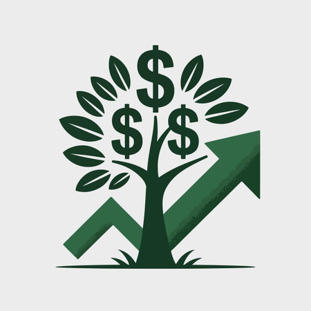 Vector leaves featuring money tree with upward arrow graph and dollar signs keywords: money...のイラスト素材