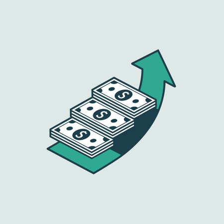 Money growth concept with icon design, vector illustration 10 eps graphic.のイラスト素材
