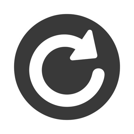 Vector dark featuring circular arrow icon with arrow pointing right. Scalable design suitable...のイラスト素材