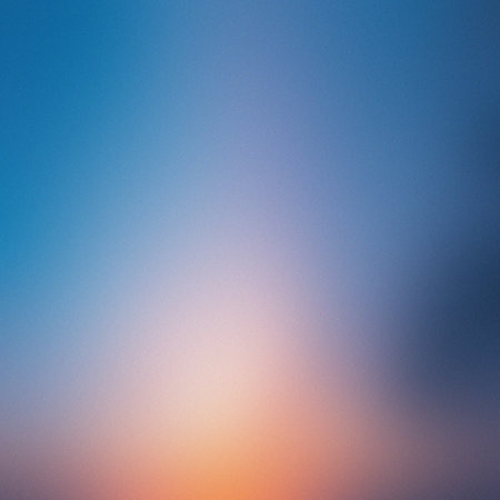 Blurred gradient background with soft blue and orange colors resembling a sunset. Clear details a...