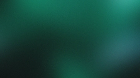 Dark teal and green gradient background with a subtle grain texture, creating a deep, rich feel.