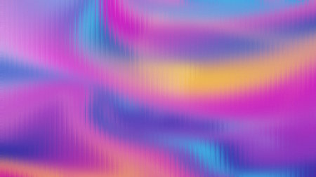A soft, blurry gradient of pink, purple, blue, and yellow with a vertical line texture.の写真素材