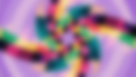 A purple background with a swirling abstract pattern of colorful blurs and a frosted glass texture.