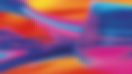 Vibrant abstract gradient of purple orange red and blue colors blurred with vertical linesの写真素材