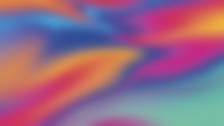 Vibrant abstract background with blurred blends of pink, orange, blue, and green colors.
