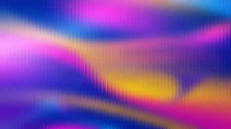 Abstract blurry gradient with vertical lines in blue pink yellow and orange hues Clear details an...の写真素材