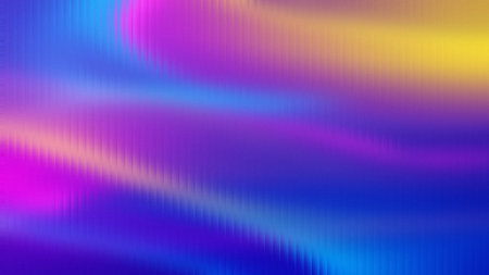 Abstract background with smooth swirling gradient of blue purple pink and yellow colors.