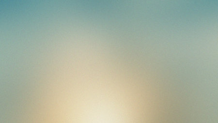 Soft gradient background with subtle grain texture transitioning from light blue to beige.