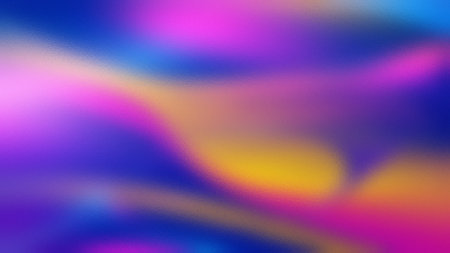 Abstract background with purple, blue, yellow, and pink gradients and frosted glass texture.