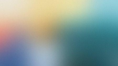 An abstract gradient background with soft transitions of pink, yellow, blue, and teal.