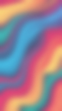 Vibrant abstract colors swirl across a frosted glass texture, creating a dynamic background.