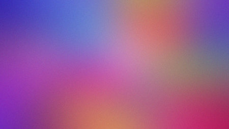 Soft gradient background with purple, blue, pink, and orange hues and a subtle grain texture.の写真素材