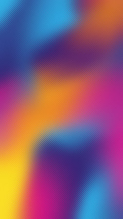 Abstract gradient of yellow, purple, and blue with a frosted glass texture. Clear details and vib...の写真素材