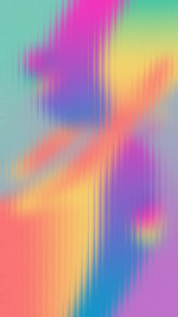 Bright abstract rainbow color splash with vertical textured lines and blur, creating a vibrant...