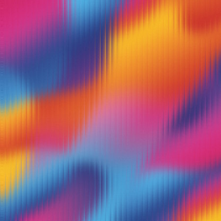 Vibrant abstract background with blurry colorful swirls and vertical lines in pink blue orangeの写真素材